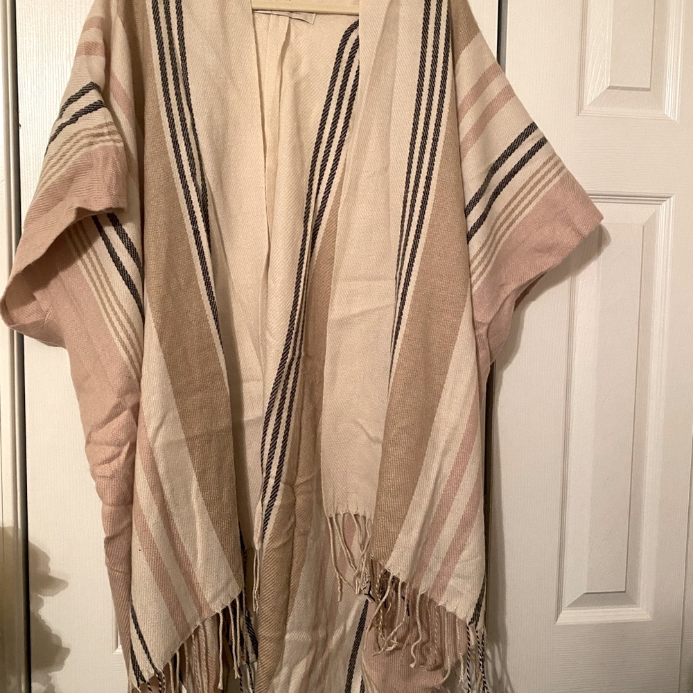 Loft Striped OS Poncho
